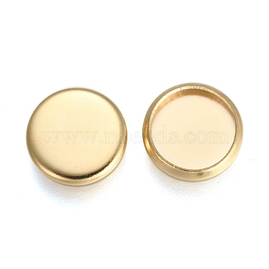 Golden Flat Round 304 Stainless Steel Cabochon Settings