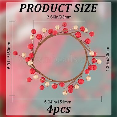 Plastic Artificial Berry Candle Ring(AJEW-WH0401-05)-2