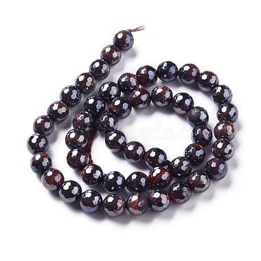 Electroplated Natural Tiger Eye Beads Strands(G-F660-02-12mm)-2