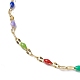 304 Stainless Steel Enamel Link Chains Anklets(AJEW-AN00588-01)-3