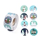 8 Patterns Snowman Round Dot Self Adhesive Paper Stickers Roll(DIY-A042-01I)-1