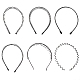 6Pcs 6 Style Stylish Unisex Plain Metal Hair Accessories Insert Comb Wavy Hair Hoop Iron Hair Bands(OHAR-SZ0001-06)-1