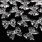 Transparent Acrylic Beads, Bowknot, Clear, 23x29.5x6mm, Hole: 1.6mm(X-TACR-S154-56B-205)