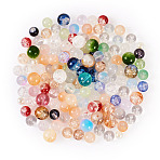 120G 8 Colors Glass Beads, Round, Transparent Crackle & Imitation Pearl & Frosted, Mixed Color, 6~10x5.5~9mm, Hole: 1.4~1.6mm, 15g/color(GLAA-TA0001-89)