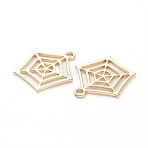 Halloween Theme Alloy Pendants, Spider Web Shap, Golden, 26.5x24.5x1.5mm, Hole: 2mm(ENAM-M044-20LG)