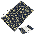 Cloth Book Covers, Notebook Wraps, Rectangle with Flower Pattern, Midnight Blue, 212x160x7mm(DIY-WH0430-377B)