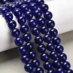 Natural & Dyed Malaysia Jade Bead Strands, Round, Midnight Blue, 10mm, Hole: 1.0mm, about 38pcs/strand, 15 inch(G-A146-10mm-A22)