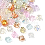 100Pcs 10 Colors Electroplate Glass Beads Sets, Pearl Luster Plated, Square, Mixed Color, 10.5x10.5~11x6.5mm, Hole: 1mm, 10pcs/color(EGLA-YW0005-56A)
