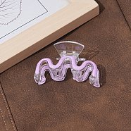 Letter M Plastic Enamel Claw Hair Clips, with Iron Clips, for Women Girls, Lilac, 85~90mm(PW23111130550)