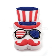 Independence Day Theme Silicone Beads, Man, 30x20x7mm, Hole: 2mm(SIL-M005-01C)