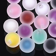 Transparent Acrylic Beads, Rubber Style, Bead in Bead, Half Drilled Beads, Round, Mixed Color, 15.5x15mm, Half Hole: 3.5mm(X-TACR-S148-13)