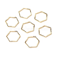 Brass Linking Rings, Long-Lasting Plated, Cadmium Free & Lead Free, Hexagon, Real 24K Gold Plated, 12x13.5x1mm, Inner Diameter: 10.5x12mm(KK-F831-013C-G-RS)