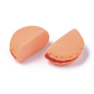 Opaque Resin Cabochons, Imitation Food, Macarons, Coral, 16x30x15mm(CRES-T022-14E)