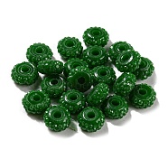 Resin Rhinestone Beads, Imitation Jelly, Rondelle, Lime Green, 6x4mm, Hole: 1.8mm(RESI-T020-22A-19)