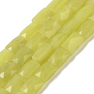 Natural Lemon Jade Beads Strands, Faceted, Rectangle, 9x6x4mm, Hole: 1mm, about 45pcs/strand, 15.87 inch(40.3cm)(G-B078-J02-01)