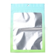 Gradient Laser Aluminum Foil Jewelry Packaging Zip Lock Bags, Top Self Seal Pouches, Rectangle, Cyan, 22x15x0.15cm, Unilateral Thickness: 3.5 Mil(0.09mm)(OPP-B004-01B)