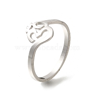 304 Stainless Steel Rings for Women, Stainless Steel Color, 10mm, Inner Diameter: 18mm(RJEW-S238-09P)