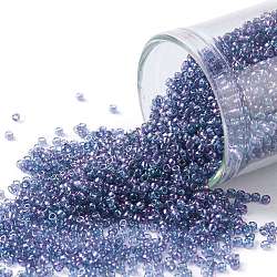 TOHO Round Seed Beads, Japanese Seed Beads, (327) Gold Luster Lavender, 15/0, 1.5mm, Hole: 0.7mm, about 3000pcs/bottle, 10g/bottle(SEED-JPTR15-0327)