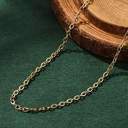 Ion Plating(IP) 304 Stainless Steel Cable Chain Necklace, with Lobster Claw Clasps, Real 18K Gold Plated, 23.6 inch(60cm), 1.6mm(STAS-T040-PJ205-60)