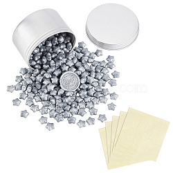 CRASPIRE DIY Stamp Making Kits, Including Aluminium Tin Cans, Sealing Wax Particles  and Gift Tag Labels Self-Adhesive Present Stickers, Silver, 8.4x5cm, 1pc(DIY-CP0004-43B)