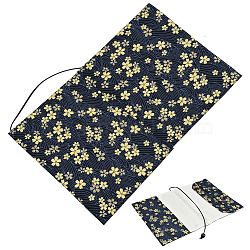 Cloth Book Covers, Notebook Wraps, Rectangle with Flower Pattern, Midnight Blue, 212x160x7mm(DIY-WH0430-377B)