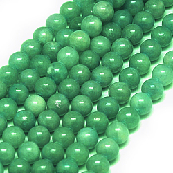 Natural Mashan Jade Round Beads Strands, Dyed, Dark Green, 4mm, Hole: 1mm, about 98pcs/strand, 15.7 inch(G-D263-4mm-XS13)