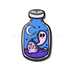 Halloween Acrylic Pendants, Ghost, Bottle, 43x24x2.5mm, Hole: 1.6mm(SACR-E011-04A)