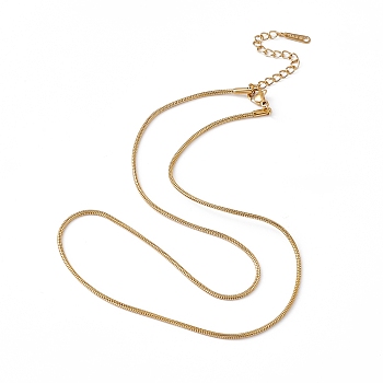 201 Stainless Steel Snake Chain Necklaces, Real 18K Gold Plated, 17.52 inch(44.5cm)