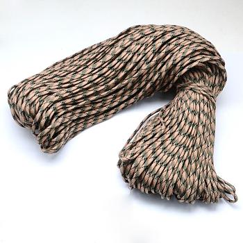 7 Inner Cores Polyester & Spandex Cord Ropes, for Rope Bracelets Making, Camel, 4mm, about 109.36 yards(100m)/bundle, 420~500g/bundle