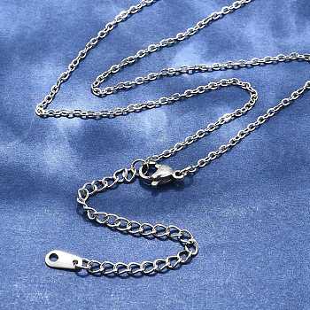 Tarnish Resistant 304 Stainless Steel Necklaces, Cable Chain Necklaces, Stainless Steel Color, 17.32 inch(44cm)