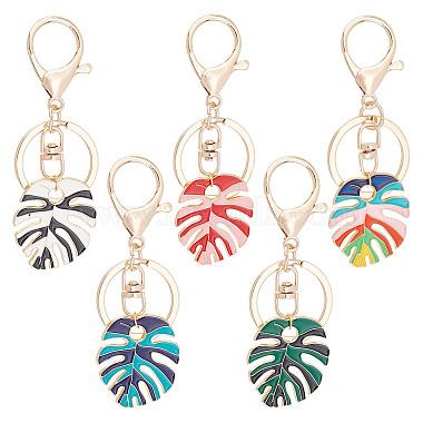 Mixed Color Leaf Alloy Keychain