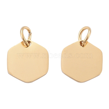 Golden Hexagon 304 Stainless Steel Charms