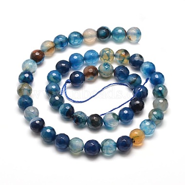 Dyed Natural Agate Faceted Round Beads Strands(X-G-E267-21)-3