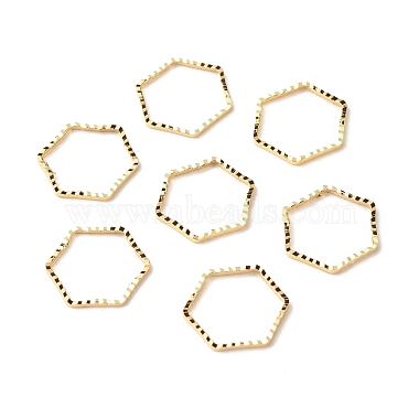 Real 24K Gold Plated Hexagon Brass Linking Rings