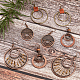4 Pairs 4 Styles Alloy & Iron & Wood Dangle Earrings with Iron Pins(EJEW-AN0004-58)-7