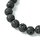 Natural Lava Rock & Gemstone Stretch Bracelet with Alloy Fairy Charms(BJEW-JB08730)-4