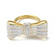 Ion Plating(IP) 304 Stainless Steel Rhinestone Wide Band Rings for Women(RJEW-P095-01G)-2
