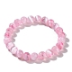 Bracelet extensible en perles rondes en sélénite naturelle teinte pour femmes(BJEW-G697-02B)-3