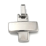 304 Stainless Steel Pendants,  Cross Charms, with 201 Stainless Steel Ice Pick Pinch Bails, Stainless Steel Color, 20.5x20.5x4.5mm, Hole: 7.5x4.5mm(STAS-H256-04P)