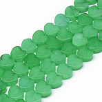 Natural Malaysia Jade Bead Strands, Dyed, Heart, 10x10x5mm, Hole: 1.5mm, about 40pcs/strand, 14.5 inch(G-T074-22)