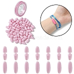 Plastic Breakaway Clasps, with Nylon Thread, Pearl Pink, 24x9mm, Hole: 2.5mm(KY-YW0001-62B)