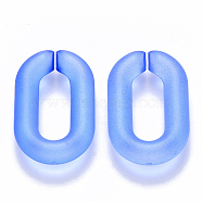Transparent Acrylic Linking Rings, Quick Link Connectors, for Cable Chains Making, Frosted, Oval, Royal Blue, 31x19.5x5.5mm, Inner Diameter: 19.5x7.5mm(OACR-S036-006A-K05)