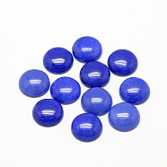 Natural White Jade Cabochons, Dyed, Half Round/Dome, Royal Blue, 12x5mm(X-G-R416-12mm-03)