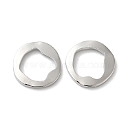 Brass Linking Rings, Irregular Round Ring, Real Platinum Plated, 11x1.3mm, Inner Diameter: 7.5x7.7mm(KK-E057-07P)