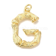 Rack Plating Brass Pendants, Long-Lasting Plated, Cadmium Free & Lead Free, Real 18K Gold Plated, with Jump Ring, Letter G, 37.5x27.5x6.5mm, Hole: 5mm(KK-I721-01G-G)