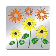 Stainless Steel Cutting Dies Stencils, for DIY Scrapbooking/Photo Album, Decorative Embossing DIY Paper Card, Matte Stainless Steel Color, Sunflower Pattern, 156x156mm(DIY-WH0279-149)