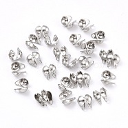 304 Stainless Steel Bead Tips, Calotte Ends, Clamshell Knot Cover, Stainless Steel Color, 5x3.5mm, Hole: 0.5mm(X-STAS-P126-04P)