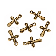 Alloy Pendants, Cross, Antique Bronze, Lead Free and Cadmium Free, 19.5x12x2mm, Hole: 1.5mm(X-EA9082Y-AB)