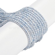 Natural Aquamarine Beads Strands, Faceted, Round, Grade A, 2mm, Hole: 0.5mm, about 216~219pcs/strand, 15.35~15.55 inch(39~39.5cm)(G-F759-03)