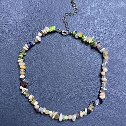 Natural Mixed Stone Chip Beaded Necklaces for Women(IW6789-61)